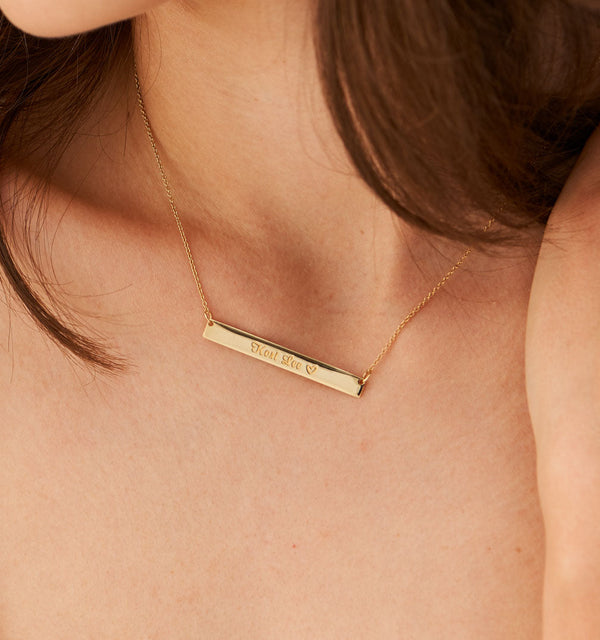 Engraved Bar Necklace
