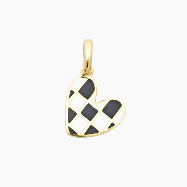Checker Heart Charm