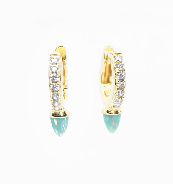 Opal Hoop Earrings