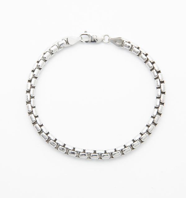 Box Chain Bracelet in Sterling Silver