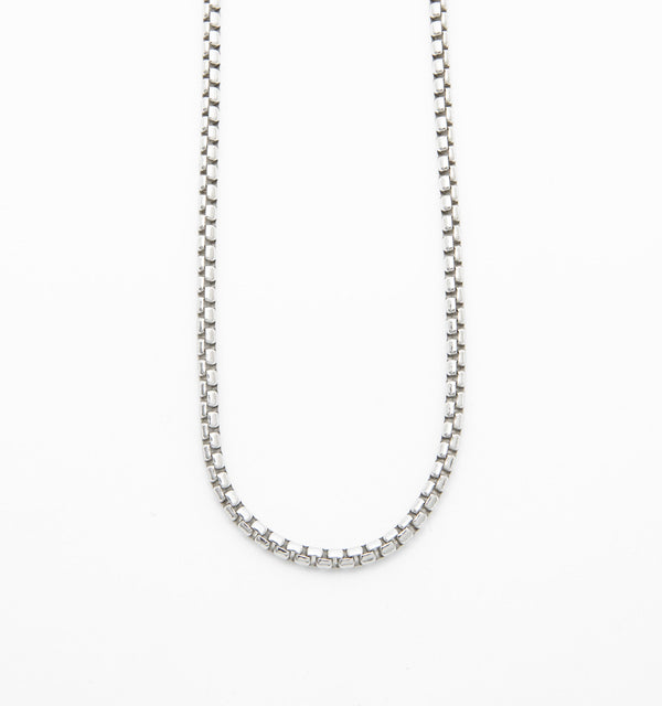 Box Chain Necklace in Sterling Silver